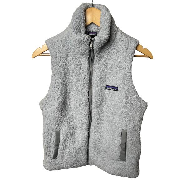 Patagonia Vest Los Gatos Fleece Furry Sleeveless Full Zip Gray Womens Medium - Picture 1 of 5